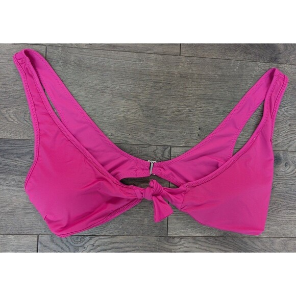 Ralph Lauren Bikini Top Pink Tie Front Swimwear Beach Cruise Pool Sz S No Tag - Picture 1 of 5